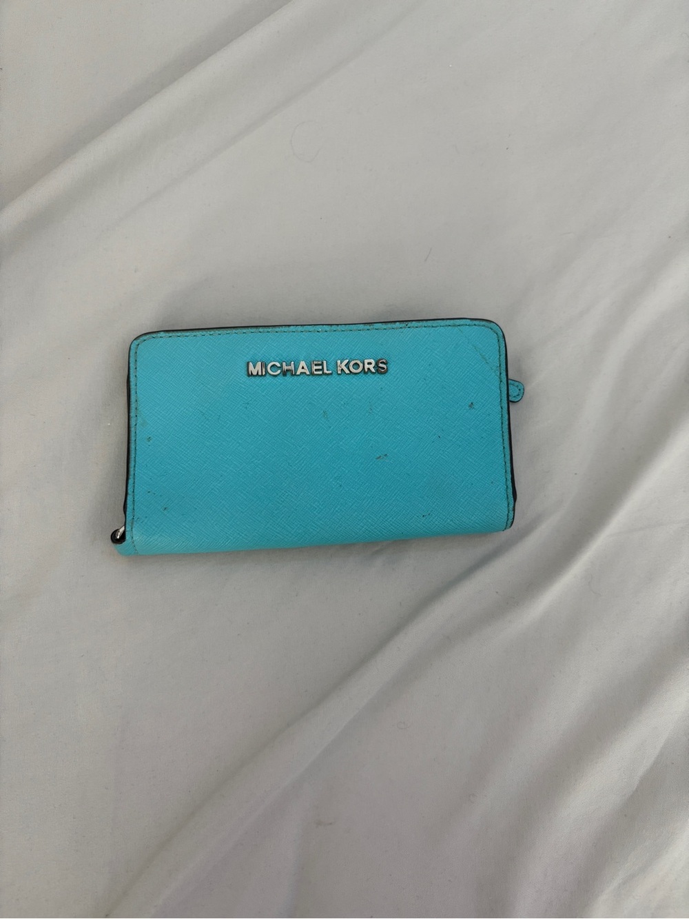 Michael Kors Bright Turquoise Zip-Around Wallet